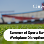 clover hr sports and leisure graphic with a pitch